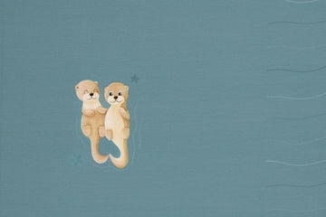 Jersey Panel "Splish Splash", Otter, Mrs. Mint Design, Swafing, smaragd
